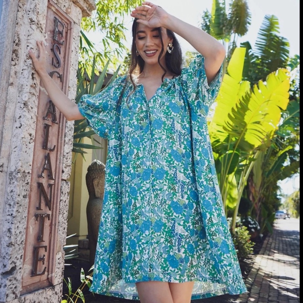 NEW Smith & Quinn Posie Dress in
Seaweed Kiss Blue Green Floral.   20